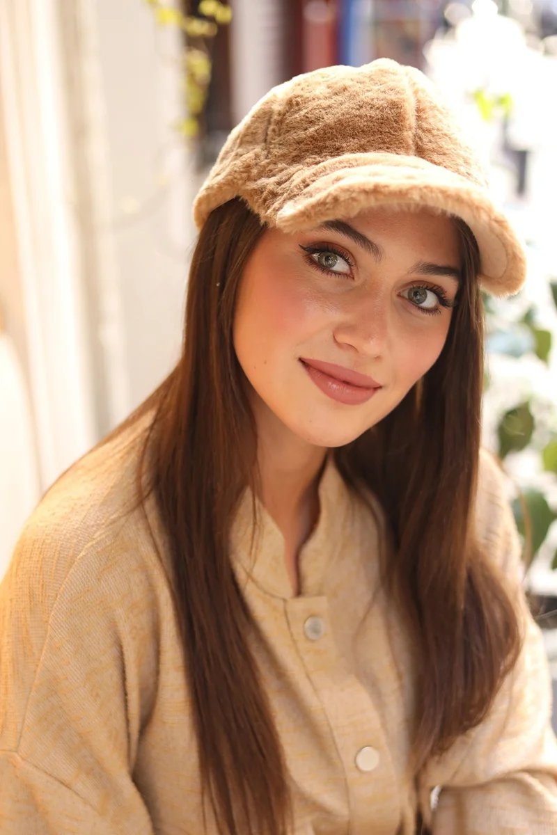 Remsa Mayo Remsa Swimsuit Women Plush Cap Hat Rkş-06 Camel