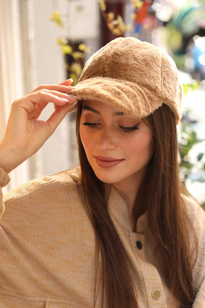 Remsa Mayo Remsa Swimsuit Women Plush Cap Hat Rkş-06 Camel