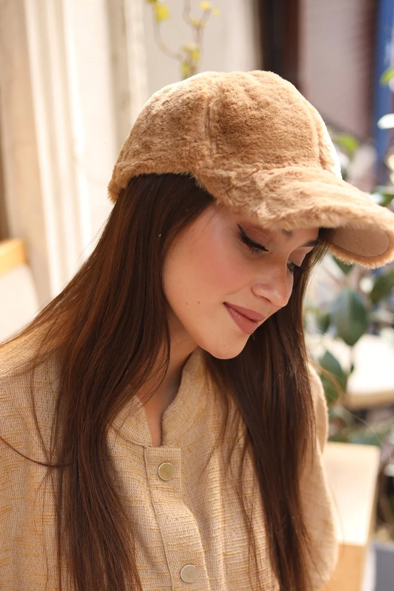 Remsa Mayo Remsa Swimsuit Women Plush Cap Hat Rkş-06 Camel