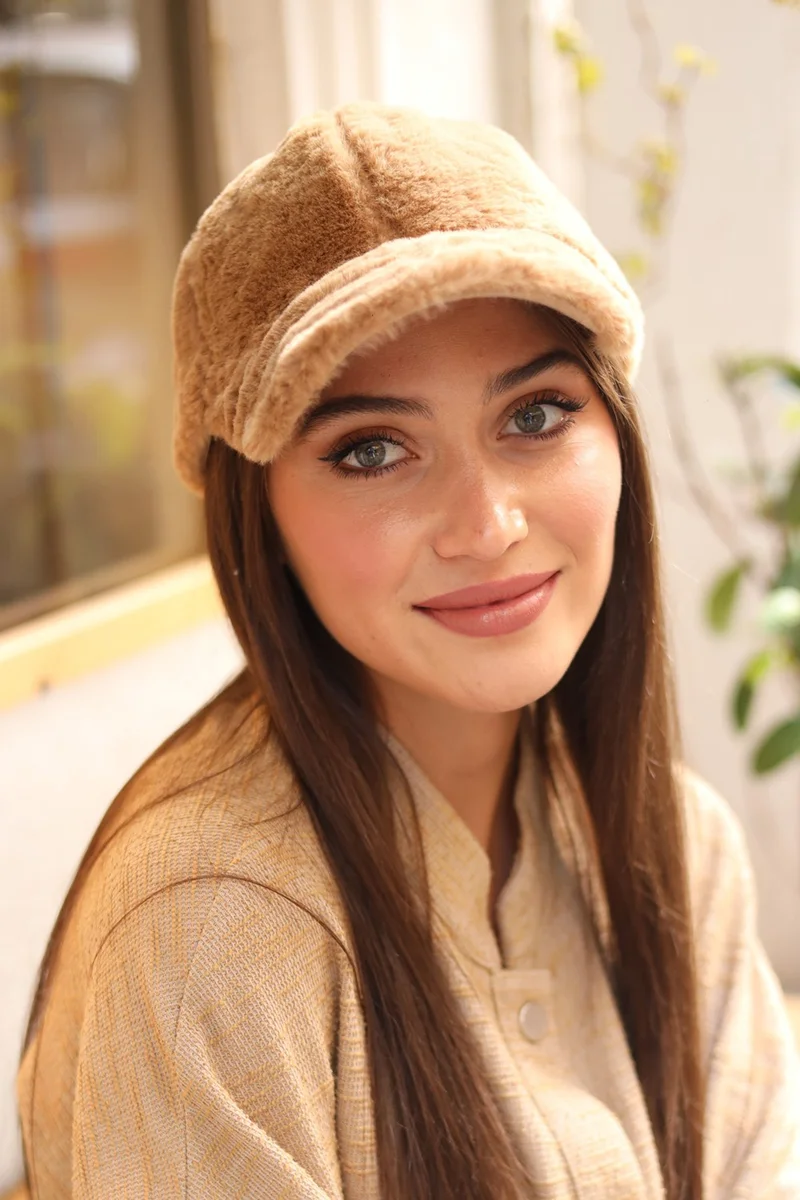 Remsa Mayo Remsa Swimsuit Women Plush Cap Hat Rkş-06 Camel
