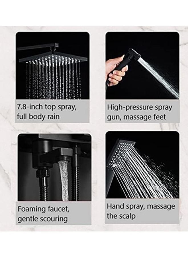 Arabest - Shower Set,Shower Kit 8-Inch Shower Head with Handheld Including Rough-In Valve Body,Storage Rack and Trim Bathroom Rainfall Shower Kit Square - Image 1