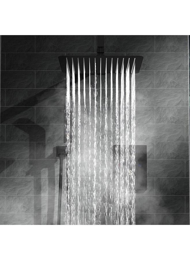 Arabest Shower Set,Shower Kit 8-Inch Shower Head with Handheld Including Rough-In Valve Body,Storage Rack and Trim Bathroom Rainfall Shower Kit Square  - Image 4
