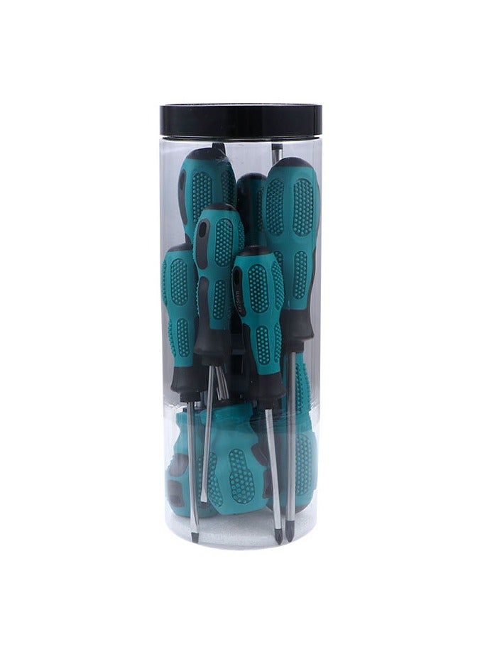 عام مجموعة مفكات مكونة من 10 قطع بمقاسات متعددة، تصميم مانع للانزلاق مع عزم دوران عالي دون مجهود. - Image 1