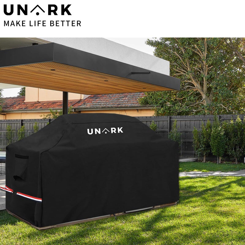 UNARK 98 Inch Extra Large Grill Cover Kitchen Island Cover Large Island Grill Cover for Outdoor Grill Outdoor Kitchen Cover Heavy Duty Waterproof 98" L x 42" W x 48" H, Black - Image 2
