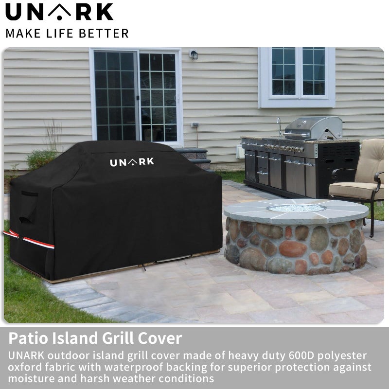 UNARK 98 Inch Extra Large Grill Cover Kitchen Island Cover Large Island Grill Cover for Outdoor Grill Outdoor Kitchen Cover Heavy Duty Waterproof 98" L x 42" W x 48" H, Black - Image 3