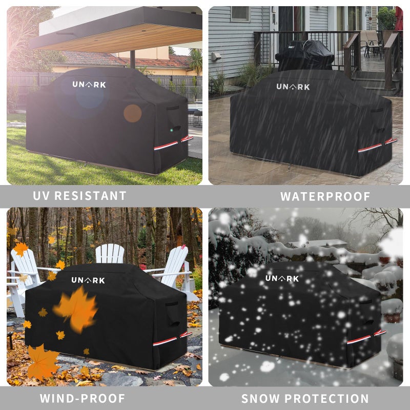 UNARK 98 Inch Extra Large Grill Cover Kitchen Island Cover Large Island Grill Cover for Outdoor Grill Outdoor Kitchen Cover Heavy Duty Waterproof 98" L x 42" W x 48" H, Black - Image 5