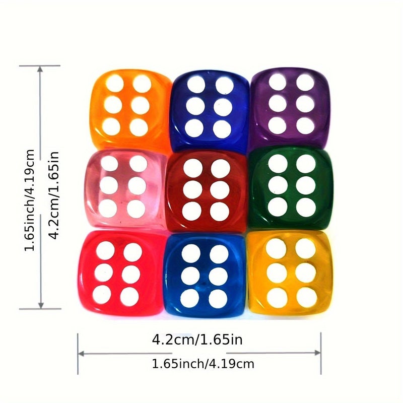 9 Pcs 14mm Dice Set Random Mixing Colors Perfect for Math Games And Gaming Enthusiasts - Image 2