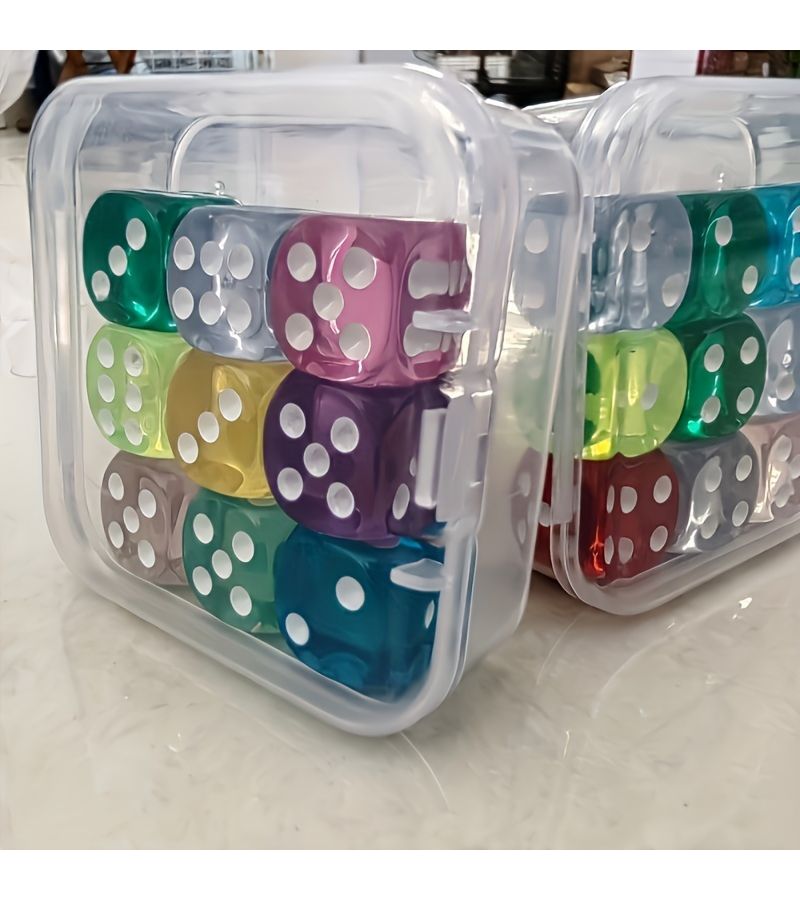 9 Pcs 14mm Dice Set Random Mixing Colors Perfect for Math Games And Gaming Enthusiasts - Image 1