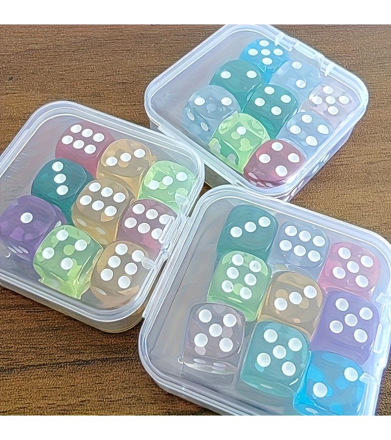 9 Pcs 14mm Dice Set Random Mixing Colors Perfect for Math Games And Gaming Enthusiasts - Image 4