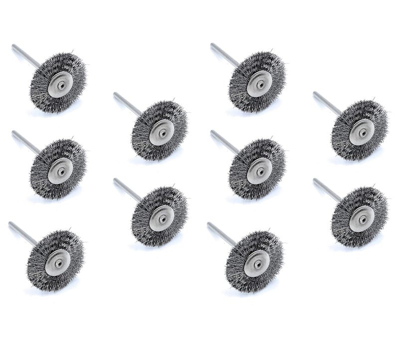 Aone Steel Wire Wheel End Brush 10pcs for Finishing Deburring Rust Removal Cleaning for Dremel Rotary ToolMicro Hand MotorPolishing Motor for Jewellery Making Watchmaking Model Making - Image 1