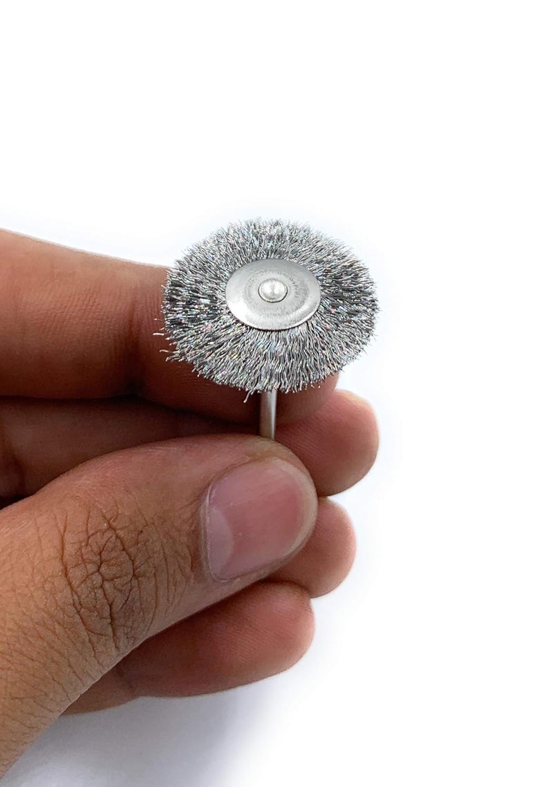 Aone Steel Wire Wheel End Brush 10pcs for Finishing Deburring Rust Removal Cleaning for Dremel Rotary ToolMicro Hand MotorPolishing Motor for Jewellery Making Watchmaking Model Making - Image 3