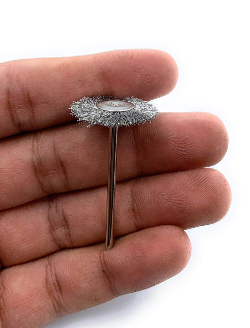 Aone Steel Wire Wheel End Brush 10pcs for Finishing Deburring Rust Removal Cleaning for Dremel Rotary ToolMicro Hand MotorPolishing Motor for Jewellery Making Watchmaking Model Making - Image 2