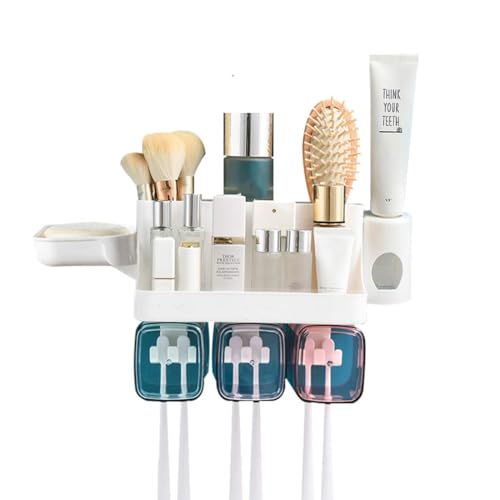 Maharsh Wall Mountable Durable and Stable Plastic Toothbrush Holder with 3 Slots for Keeping Toothpaste, Comb, Cream, Lotion & soap Home and Home and Office (Multi) (3 Slot) - Image 2
