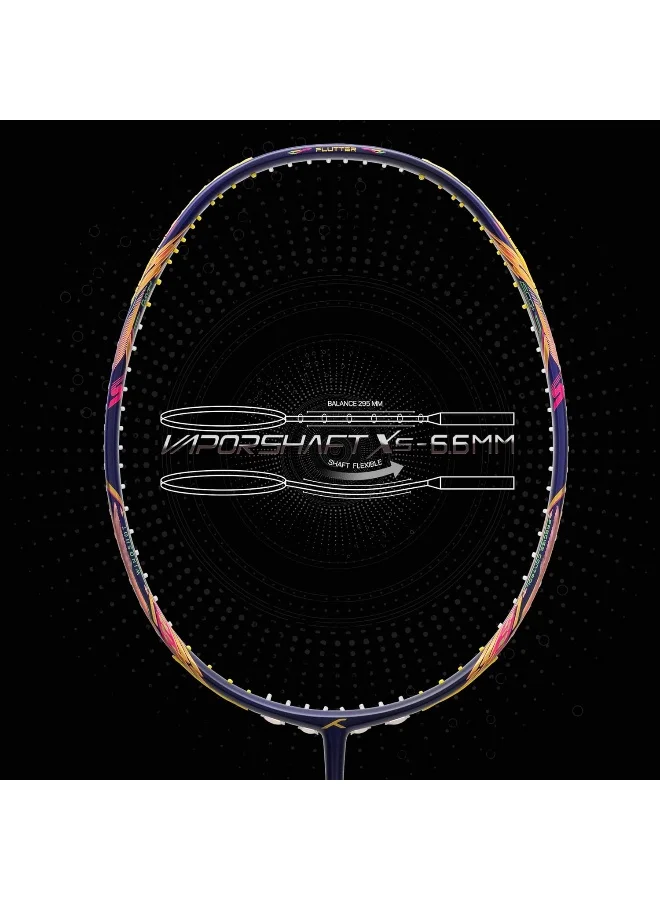 HUNDRED Flutter S Ctrl Carbon Fibre Unstrung Badminton Racket With Full Racket Cover For Intermediate Players (80G, Maximum String Tension - 32Lbs)