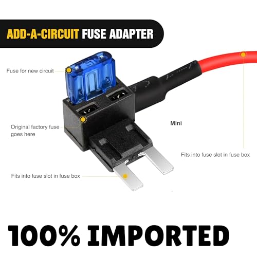 KMH 12V Mini Fuse Tap Adapter Kit Add-A-Circuit with Dual Slot Holder for Mini Blade Car Fuses, Easy Installation, Universal for Cars, SUVs, Trucks, Motorcycles, DIY (Pack fo 3) - Image 2