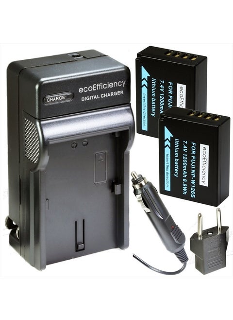 2 NP-W126S Batteries and Charger for FujiFilm XT-200, X-100V X-A7 X-H1 X-T10 X-T20 X-T30 X-T100 X-100F X-Pro1, X-Pro2 X-Pro3 X-A2 X-A3 X-A5 X-A10 X-E1 X-E2 X-E2S X-E3 X-M1 X-T1 X-T2 X-T3
