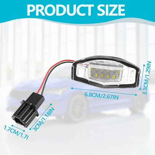 SYudwen LED Rear Tag Lights, License Plate Light Tag Lamp Assembly Compatible with Civic Accord Sedan Odyssey Pilot MDX TSX TL ILX RDX RL, Powered by 18-SMD 6000K(2 Pcs White) - Image 4