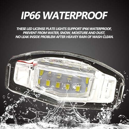 SYudwen LED Rear Tag Lights, License Plate Light Tag Lamp Assembly Compatible with Civic Accord Sedan Odyssey Pilot MDX TSX TL ILX RDX RL, Powered by 18-SMD 6000K(2 Pcs White) - Image 3