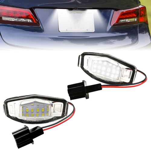 SYudwen LED Rear Tag Lights, License Plate Light Tag Lamp Assembly Compatible with Civic Accord Sedan Odyssey Pilot MDX TSX TL ILX RDX RL, Powered by 18-SMD 6000K(2 Pcs White) - Image 1