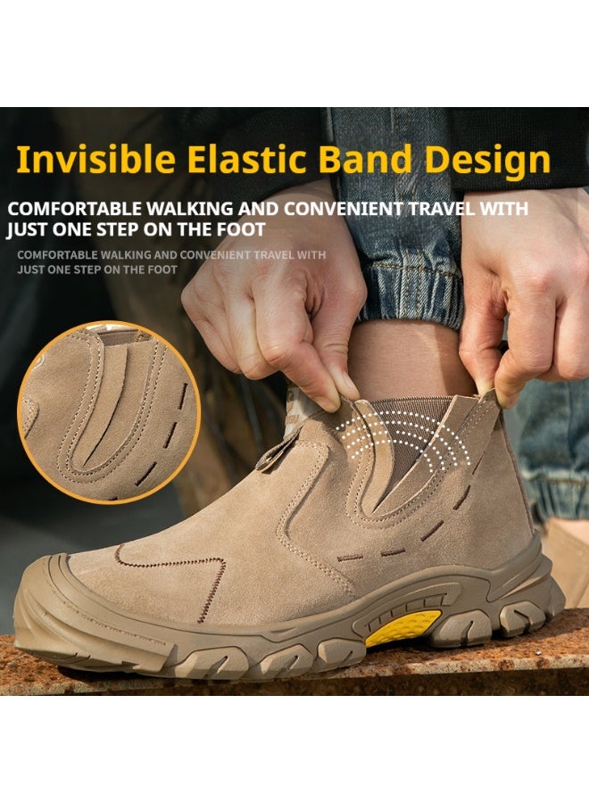 Men's steel-toe safety shoes, lightweight and comfortable, puncture-proof and slip-resistant, wear-resistant and durable, comfortable for long periods of standing, lightweight and breathable, work shoes that can also be worn as fashionable athletic shoes. - Image 4