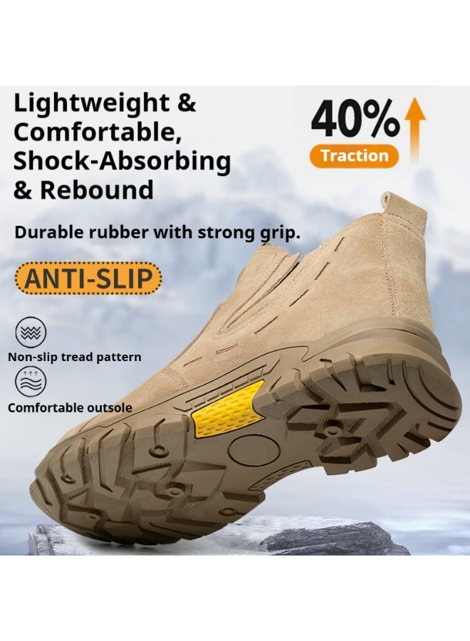Men's steel-toe safety shoes, lightweight and comfortable, puncture-proof and slip-resistant, wear-resistant and durable, comfortable for long periods of standing, lightweight and breathable, work shoes that can also be worn as fashionable athletic shoes. - Image 3