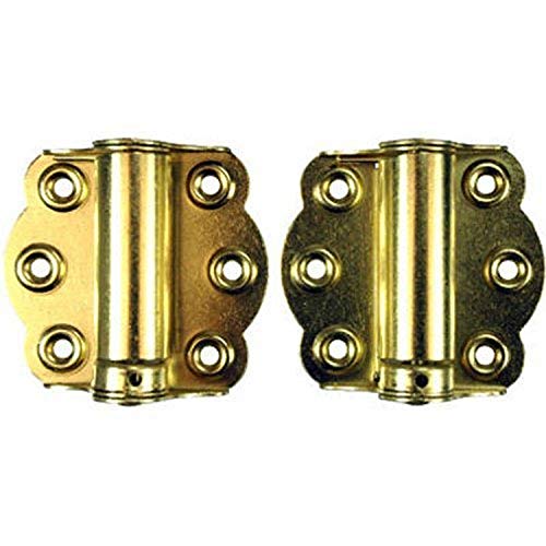Wright Products - 2 3/4" Adjustable Self Closing Door Hinges, Set of 2, Brass Plated - Image 1
