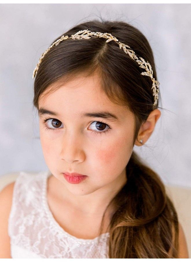 SWEETV Flower Girl Headpiece For Wedding Headband Princess Hair Accessories Little Girls Toddler Kids Crystal Hair Bands For Birthday Party Photography  - Image 3