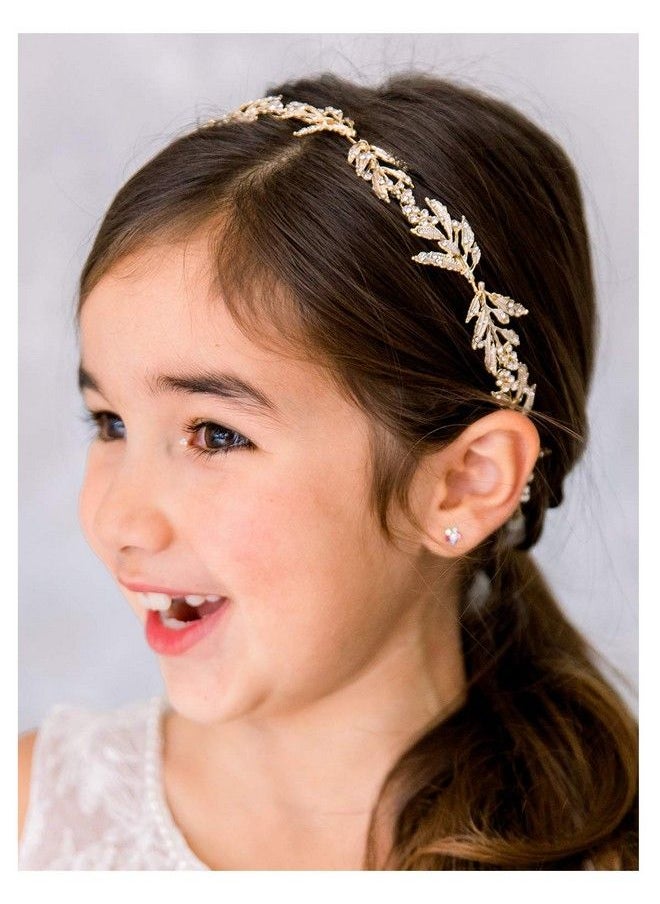 SWEETV Flower Girl Headpiece For Wedding Headband Princess Hair Accessories Little Girls Toddler Kids Crystal Hair Bands For Birthday Party Photography  - Image 1