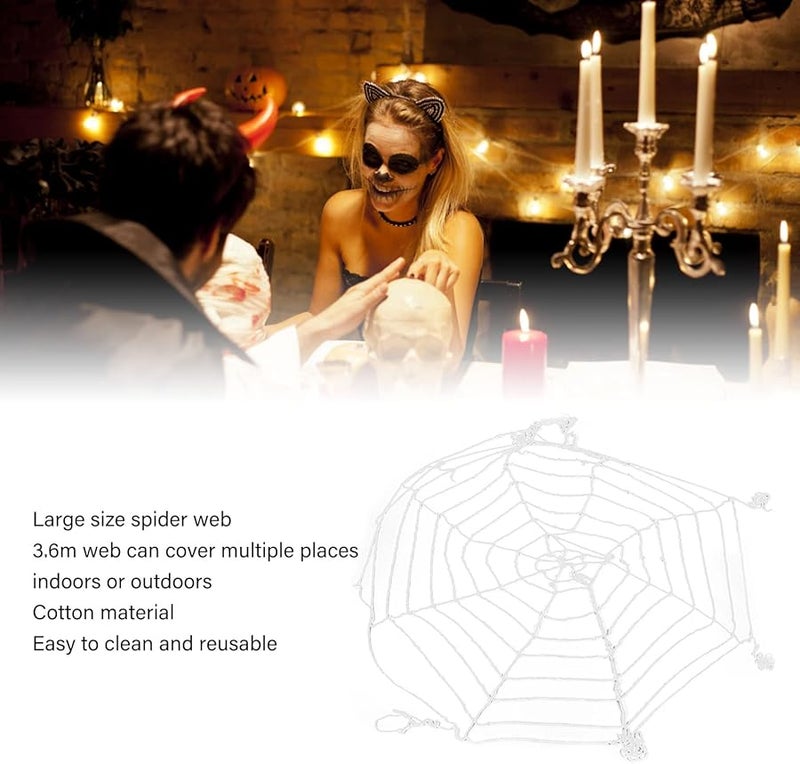 Large White Cotton String Net 3 6 Meter Diameter Round Woven Web For Indoor Outdoor Hanging Decor - Image 5