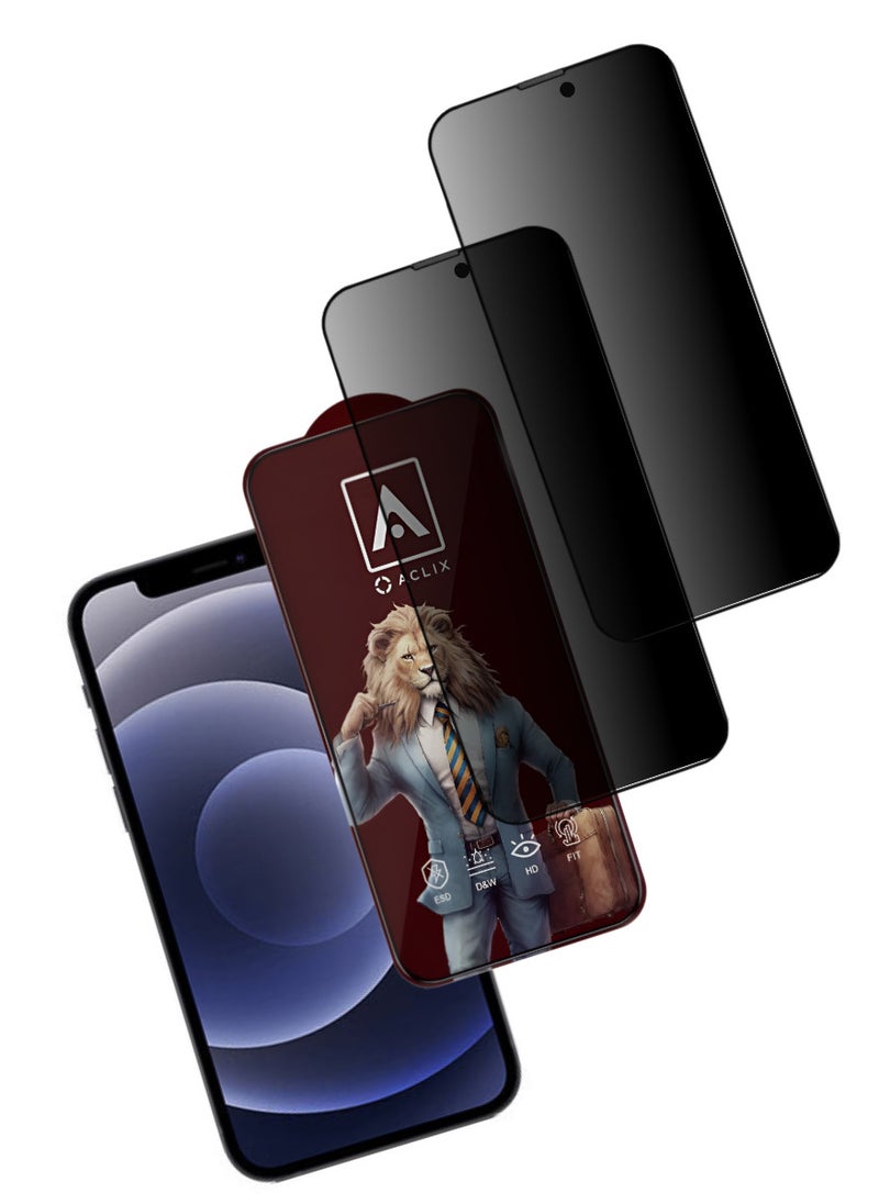 ACLIX 2 Pieces Antistatic ESD Dustproof Premium Quality High Definition Tempered Glass Screen Protector Designed For  iPhone 12 - Image 1