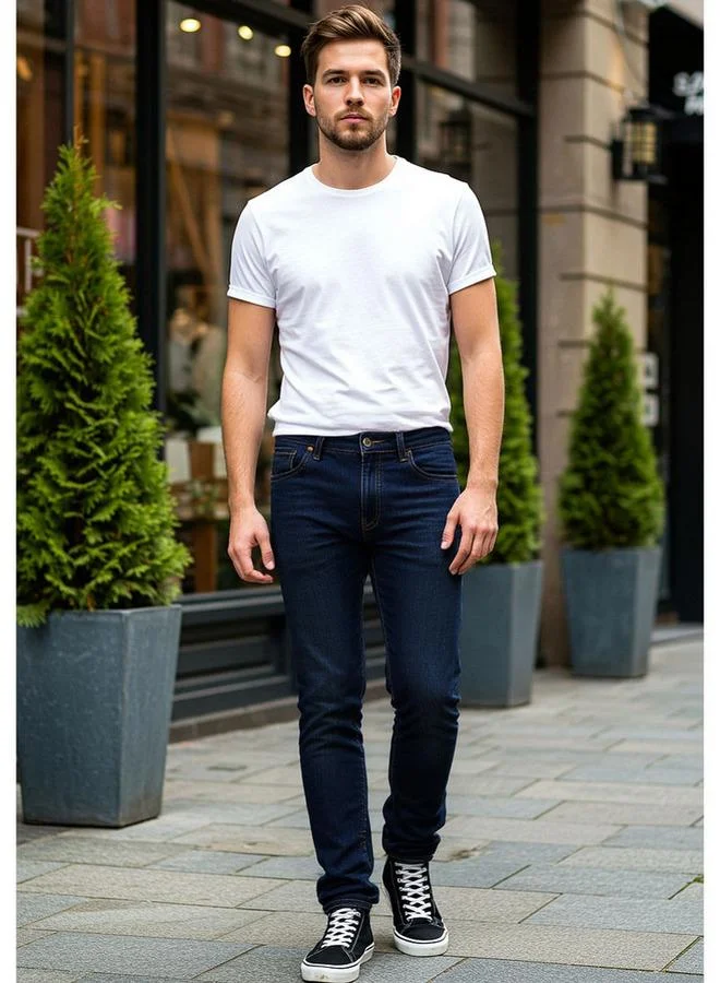 Lee Cooper Lee Cooper Slim Fit Jeans with Button Closure and Pockets
