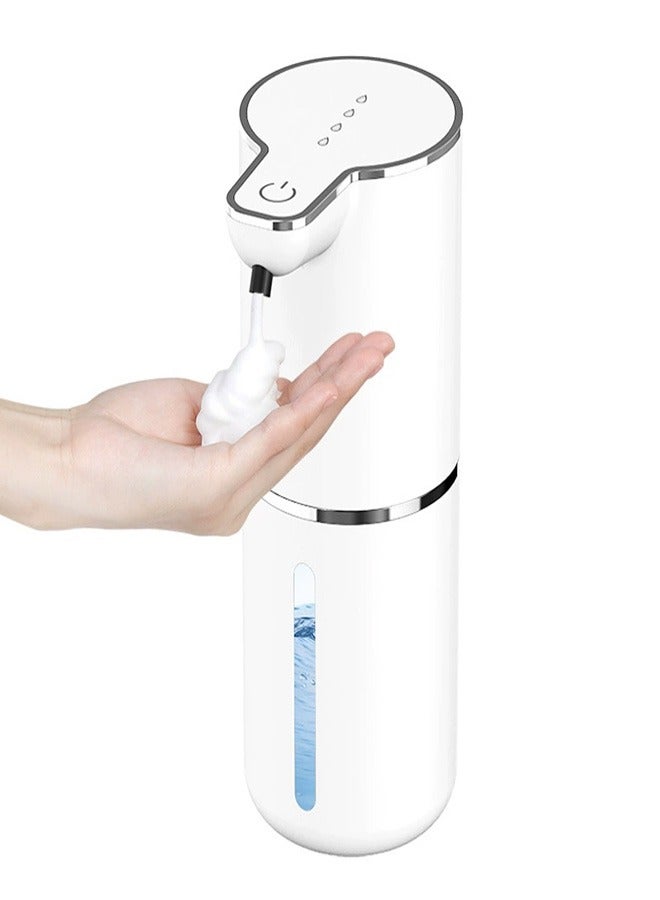 Smart Touchless Auto Soap Dispenser Wall-Mounted | Rechargeable Hands-Free Liquid Dispenser for Bathroom Kitchen, Shower Gel Hand Sanitizer Dish Soap (White, 350ml) - Image 1