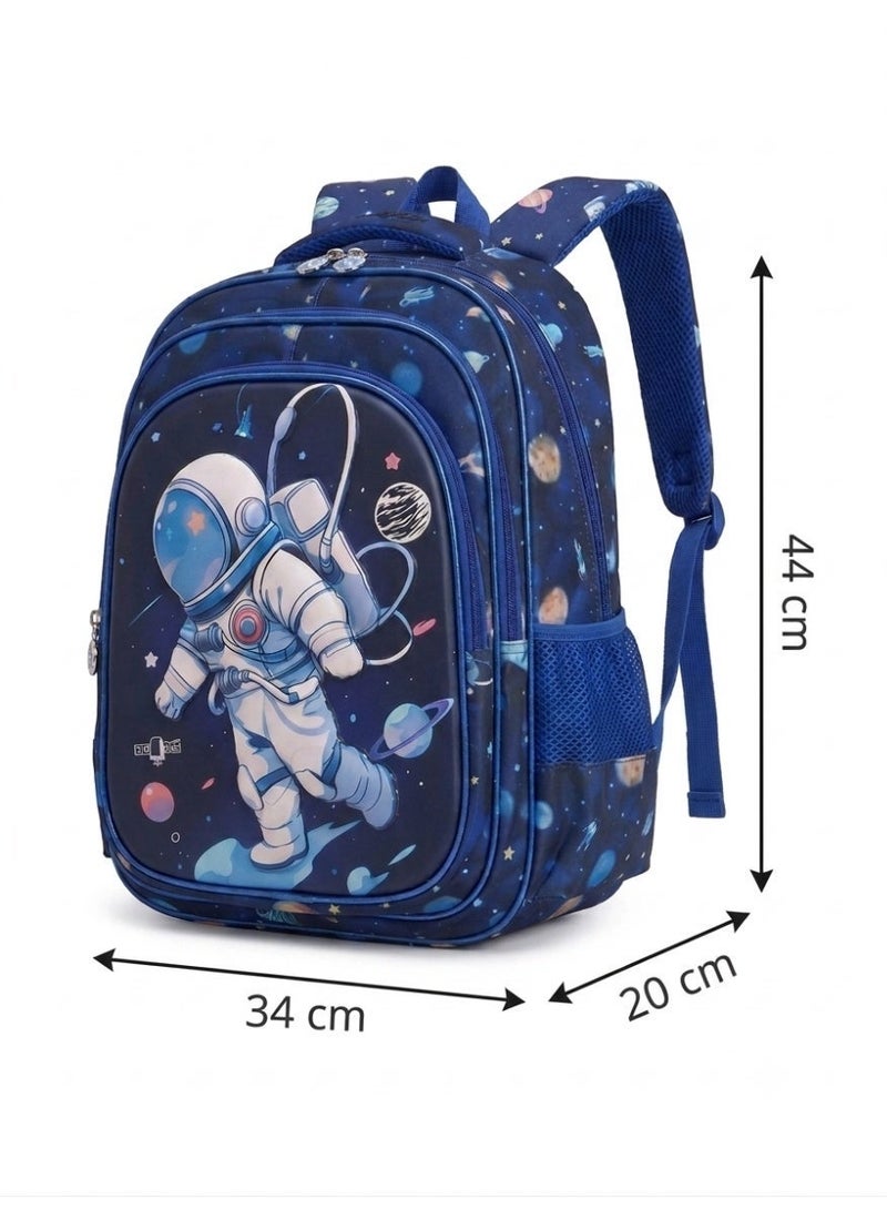 school bag set with lunch bag and pencil case ,astronaut space theme,blue,44x34x20 cm ,large capacity,3 piece - Image 3