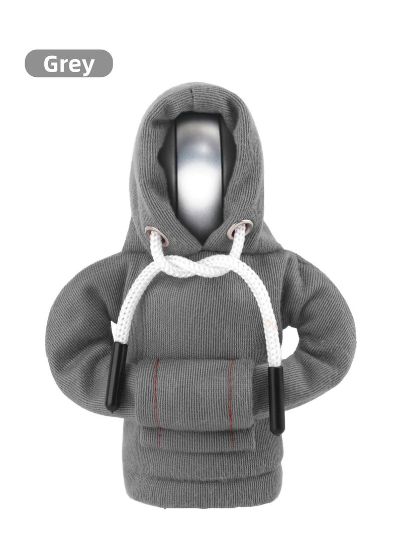 Generic Gear Shift Hoodie, Gear Shift Cover, Universal Car Shift Knob Hoodie, Mini Hoodie for Car Shifter, Automotive Interior Cute Gadgets, Car Accessories and Decorations(Grey）  - Image 1