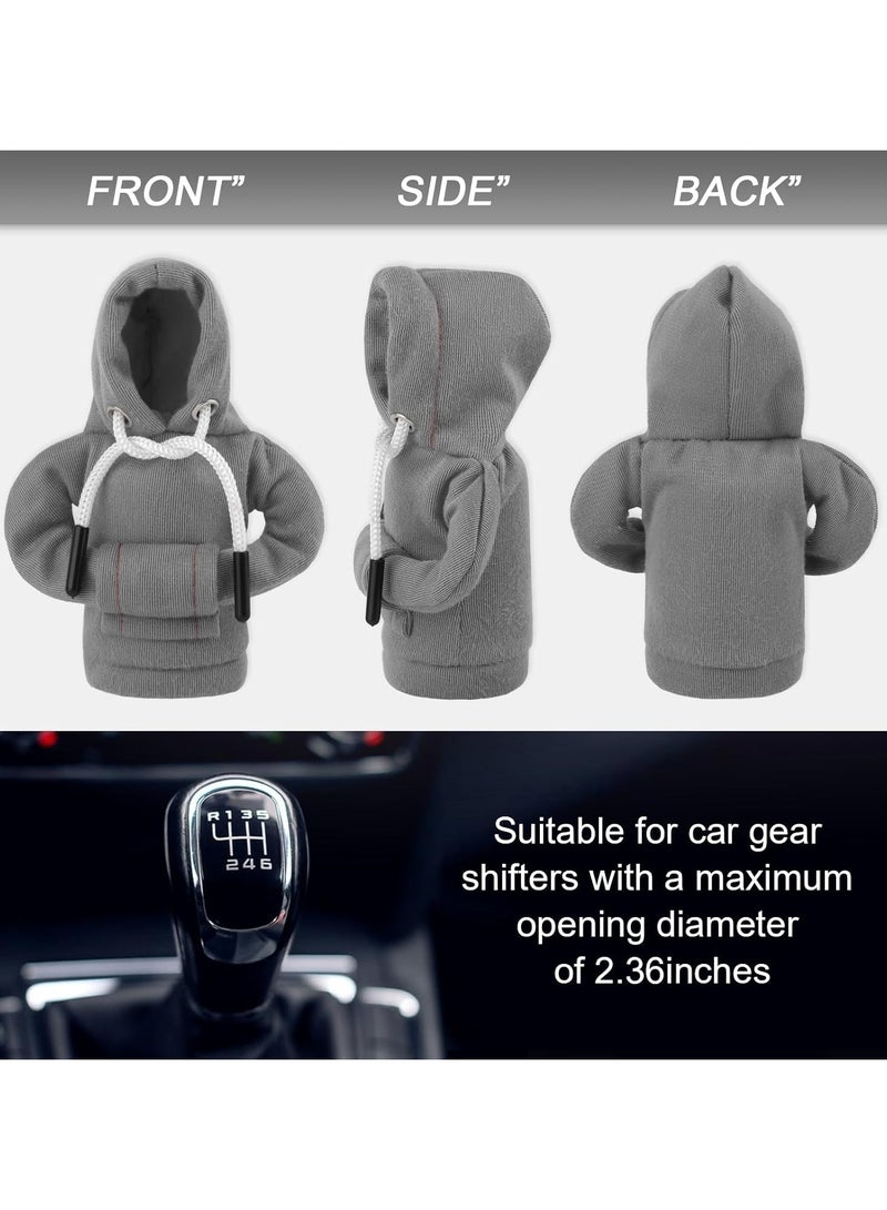 Generic Gear Shift Hoodie, Gear Shift Cover, Universal Car Shift Knob Hoodie, Mini Hoodie for Car Shifter, Automotive Interior Cute Gadgets, Car Accessories and Decorations(Grey）  - Image 5