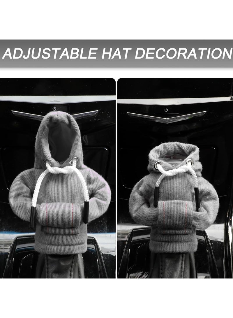 Generic Gear Shift Hoodie, Gear Shift Cover, Universal Car Shift Knob Hoodie, Mini Hoodie for Car Shifter, Automotive Interior Cute Gadgets, Car Accessories and Decorations(Grey）  - Image 4