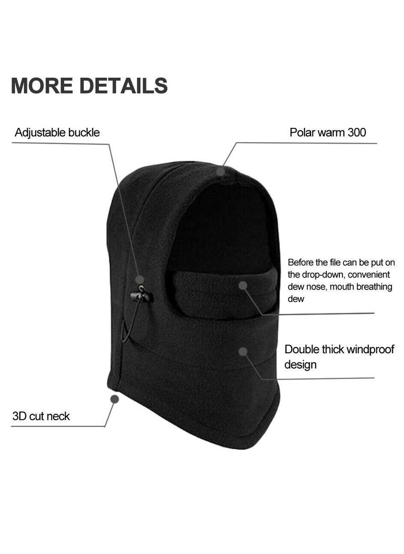 Generic - Full Face Mask Cap Neck Cover Winter Ski Hat, Outdoor Unisex Winter Fleece Hats Bicycle Ski Warm Wind Proof Face Mask Hood for Mens Women - Image 1