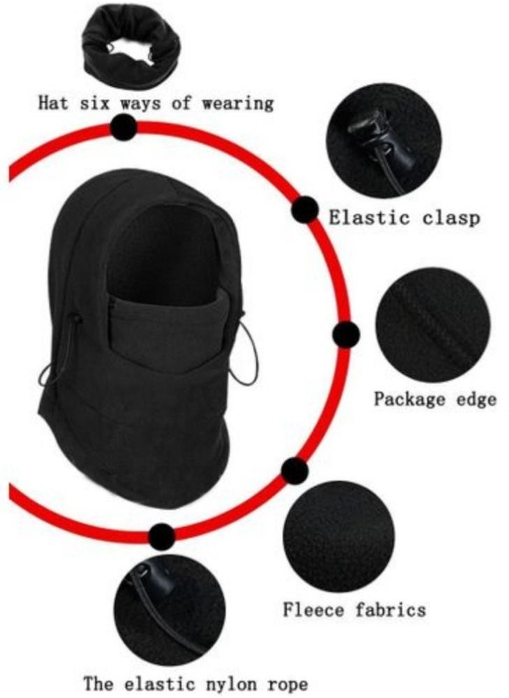 Generic - Full Face Mask Cap Neck Cover Winter Ski Hat, Outdoor Unisex Winter Fleece Hats Bicycle Ski Warm Wind Proof Face Mask Hood for Mens Women - Image 1