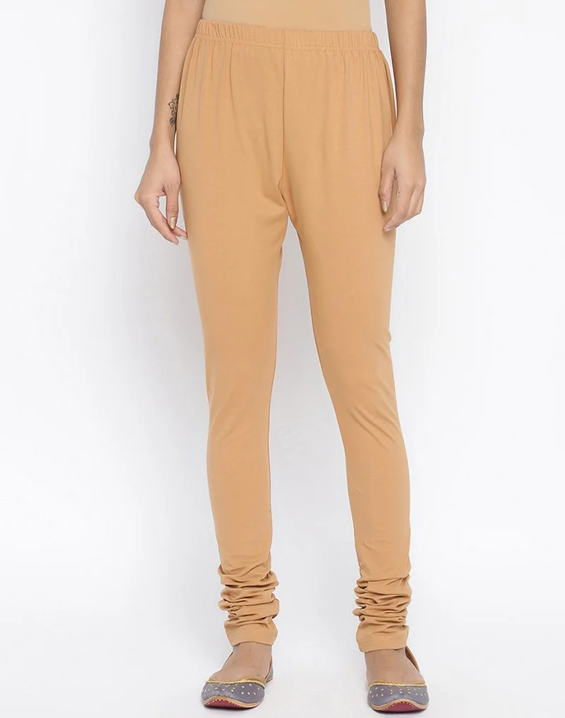 Fabindia Beige Cotton Full Length Churidar