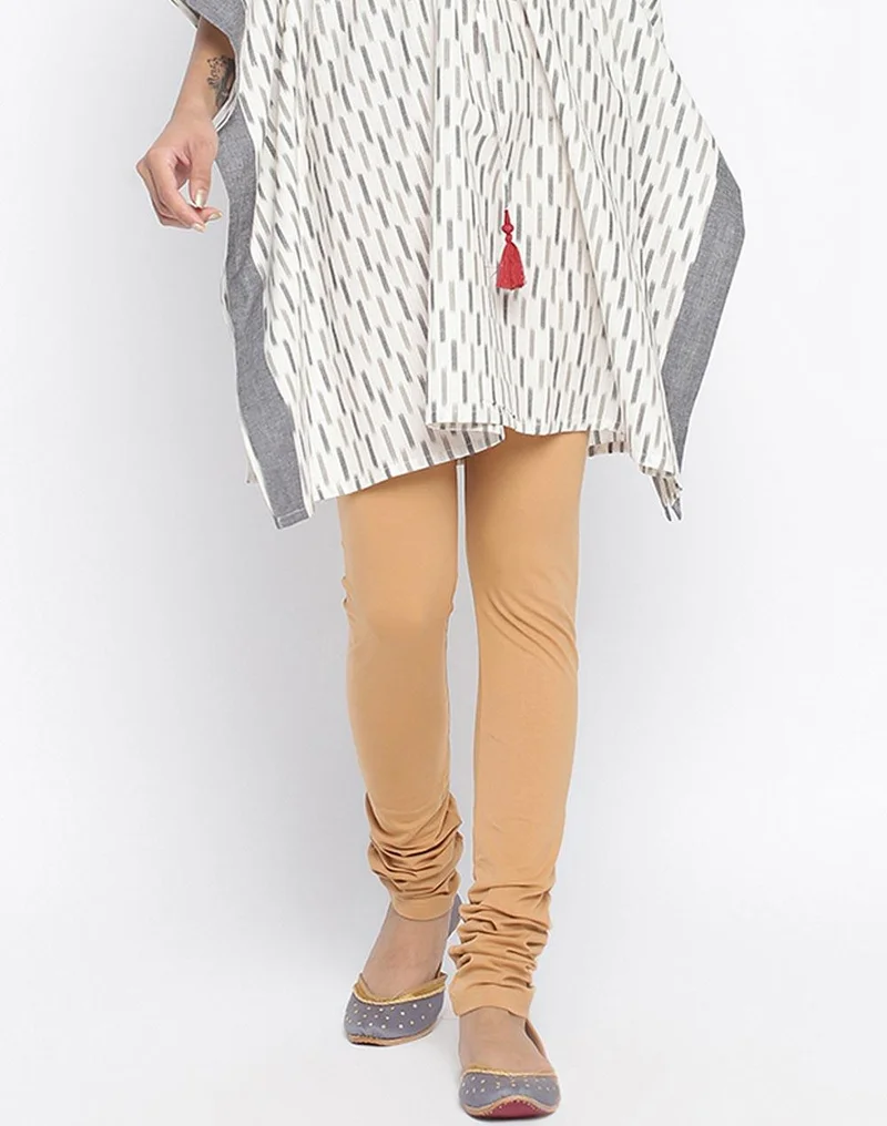 Fabindia Beige Cotton Full Length Churidar