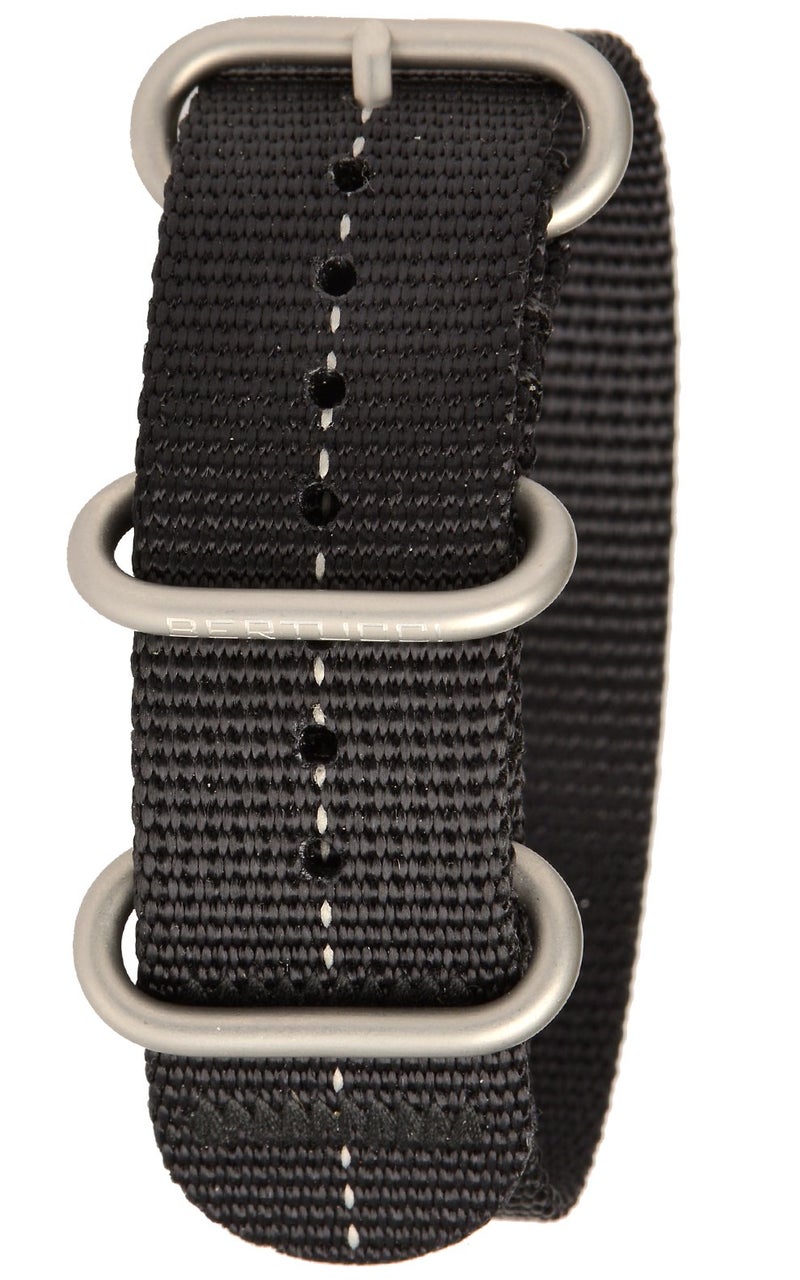 BERTUCCI DX3 B-181 Black w/Ghost Gray 22mm Nylon Watch Band - Image 2