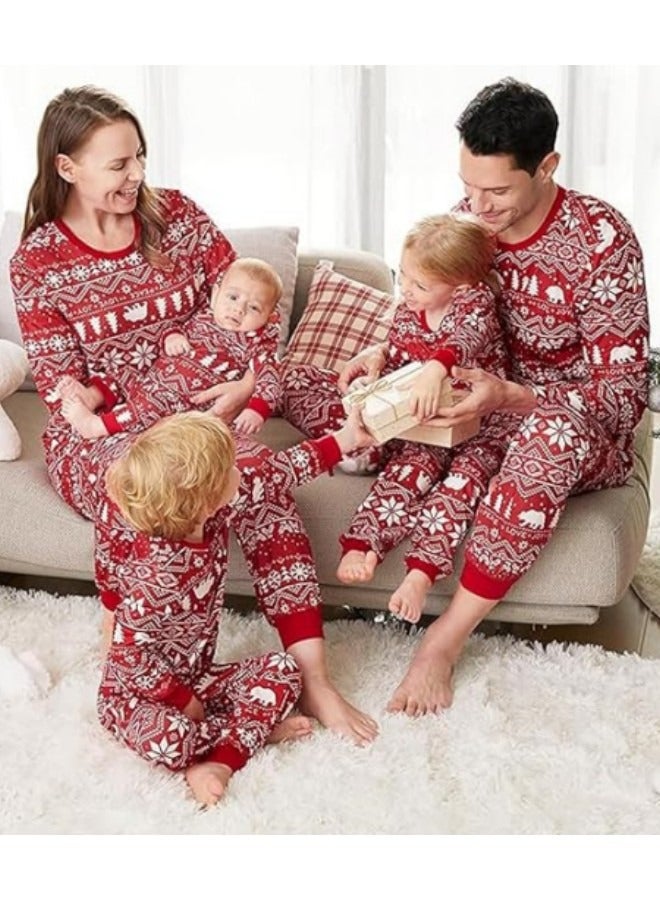 GGEROU Family Pajamas Matching Sets Family Pjs Matching Sets for Adults Kids Couples and Babys Holiday Festival Long Sleeve Sleepwear Holiday Lounge Sets - Image 4