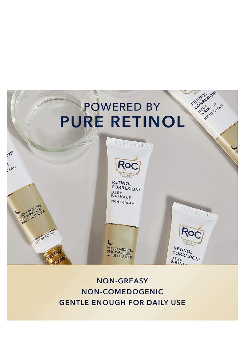 RoC - RoC Retinol Correxion Deep Wrinkle Anti-Aging Night Cream, Daily Face Moisturizer with Shea Butter, Glycolic Acid and Squalane, Skin Care Treatment, 1 Ounces (Packaging May Vary) - Image 1