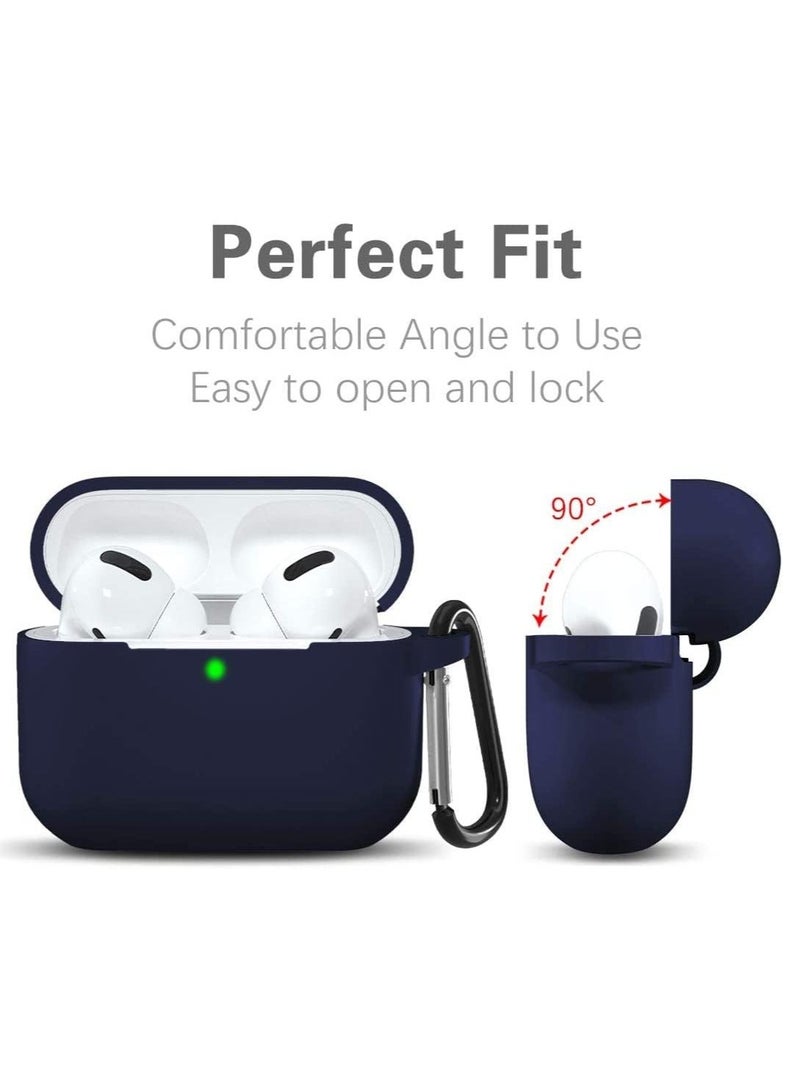 أكاليكس غطاء حافظة AirPods Pro ، ملحقات جلدية واقية من السيليكون مع سلسلة مفاتيح لسماعات Apple AirPods Pro الجيل الثاني، شاشة LED أمامية، أزرق - Image 2
