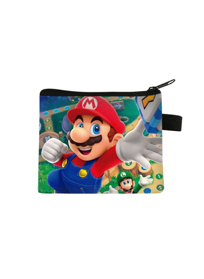 New Mario Coin Purse, Kidsren's High-end Mini Key Card Holder, Student Short Style Large-capacity Zipper Small Bag