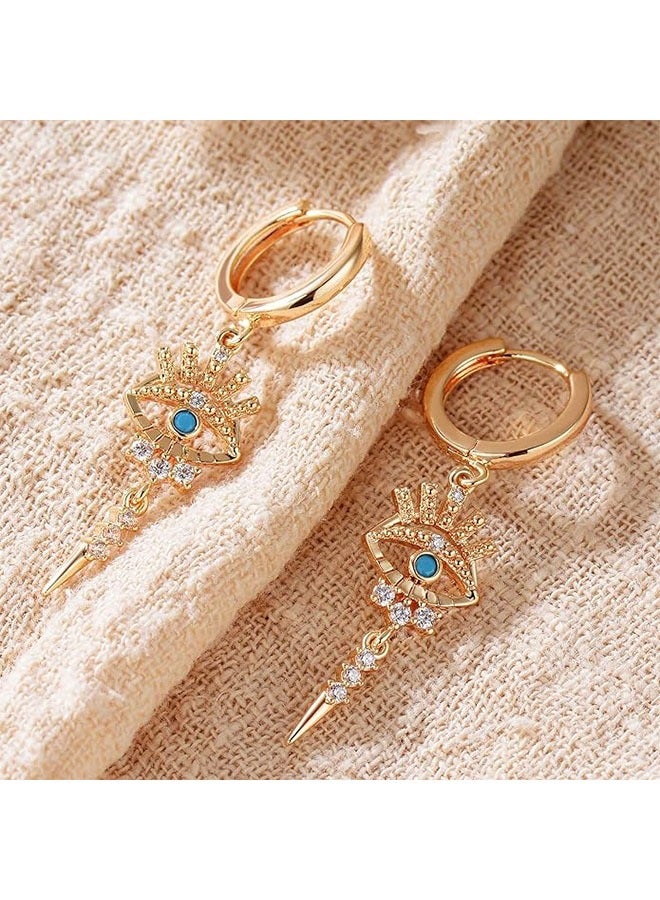 Mevecco Women Gold Huggie Hoop Earrings Dangle Drop 14K Gold Filled Small Boho Beach Simple Delicate Handmade Hypoallergenic Jewelry Gift - Image 5