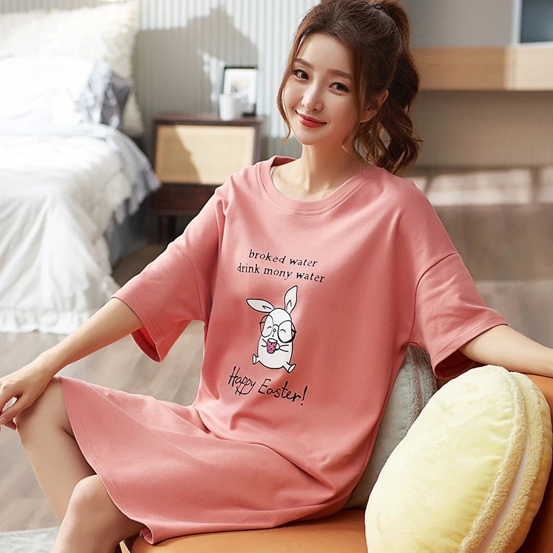 Summer Sweet Cotton-Feel Sleep DressNew Skirt-W4 New Skirt-W4