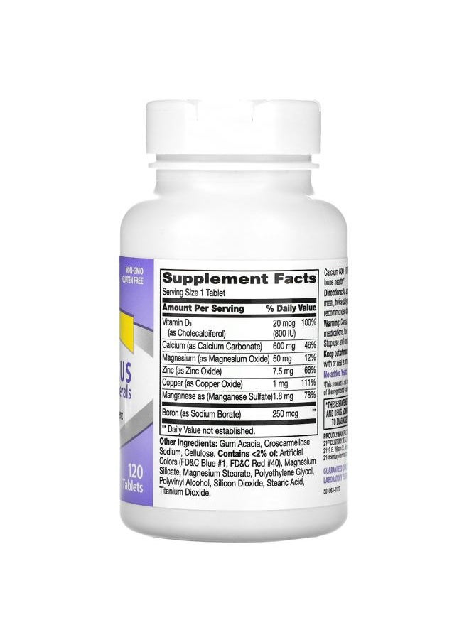 21st CENTURY - Calcium 600 Plus D Plus Minerals Caplets, 120Count (27498) - Image 1