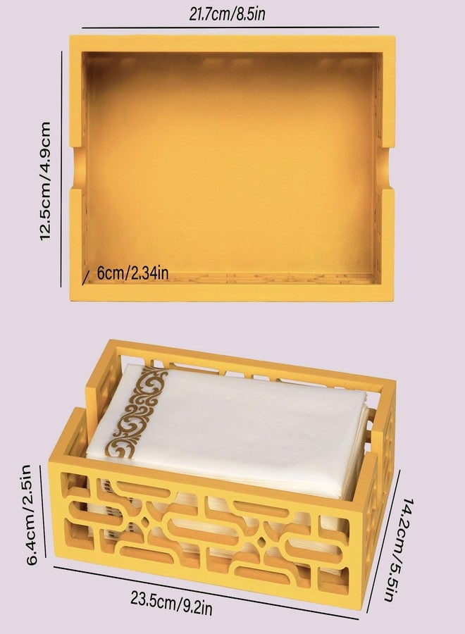 Tnstbiee Wood Napkin Holder Bathroom Tray - Hand Towels and Guest Flat Paper - Mid Century Modern Retro Decor Ideal for Dinner Parties, Versatile Use in Bathroom、Kitchen, Bedroom - Unique Gift from 1950s 1960s - Image 2