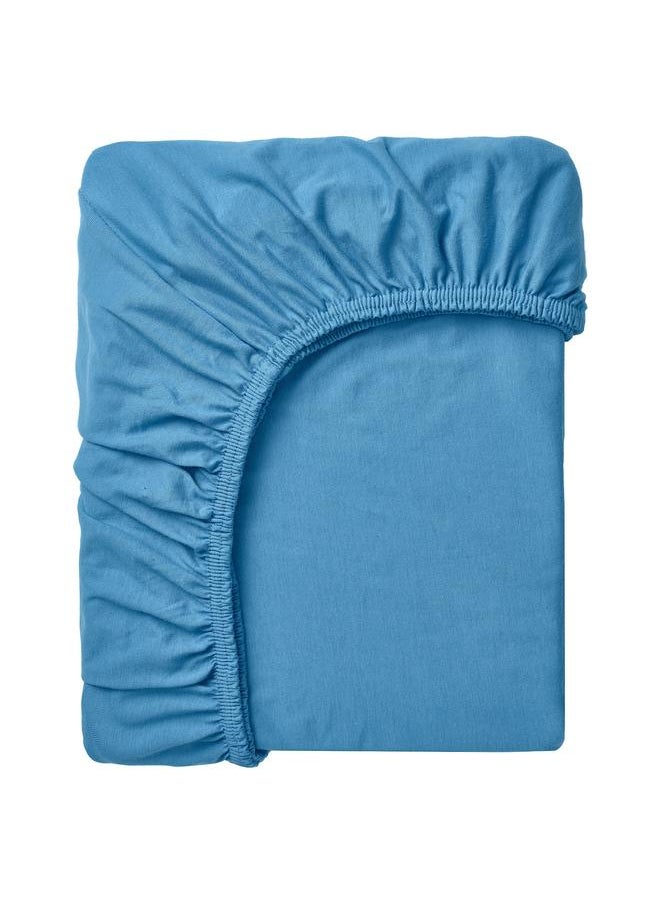 Generic Fitted sheet, blue, 90x200 cm  - Image 1